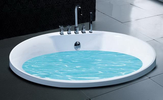 round bath with faucet