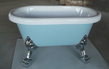 blue baby clawfoot bathtub