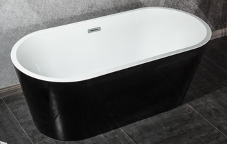 black freestanding bathtub