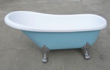 blue acrylic clawfoot tub