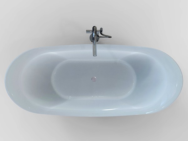 Double slipper freestanding tub from top view