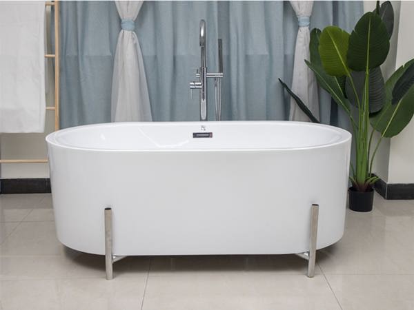 Resin Acrylic Surface Stand Alone Oval Freestanding Bathtub