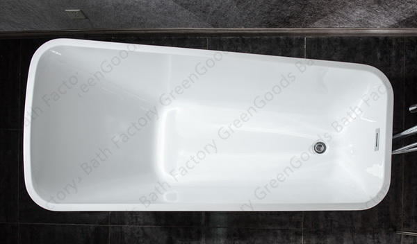 Single ended freestanding bath with bathtub faucet