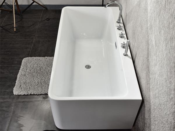 Indoor Rectangular White Acrylic Tubs Freestanding Bathtub