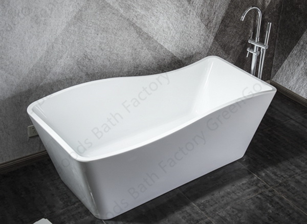 Acrylic freestanding bathtub 1700mm side view