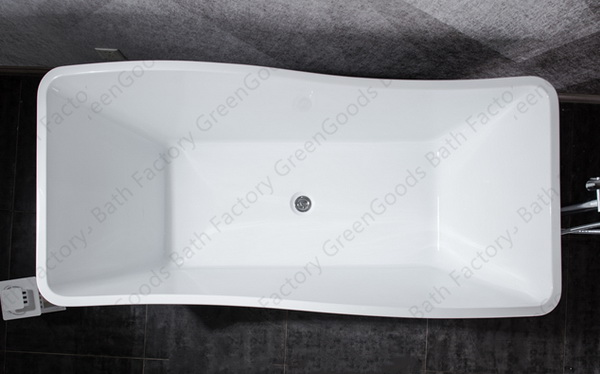 Acrylic freestanding bathtub 1700mm side view