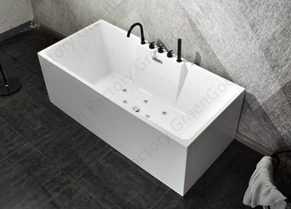 Massage freestanding rectangular bath tub