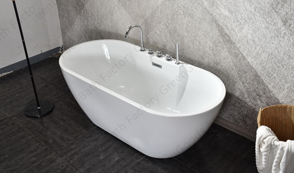 Small Oval 55 Inch Free Standing Acrylic Bathtub