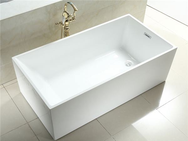 Free Standing Soaking Acrylic Bath Tub With Pillow