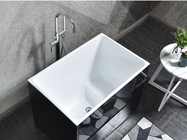 small mini rectangle freestanding acrylic bathtub with seat