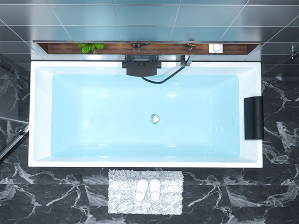 Free Standing Soaking Acrylic Bath Tub With Pillow