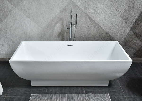 freestanding tub front and side view