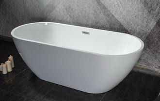 1800mm Double Ended Freestanding Round Deep Soaking Bath White Acrylic 1400 1550 1650 1800 