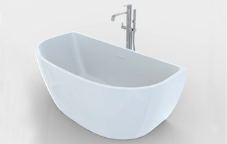 D Shaped Freestanding Bath