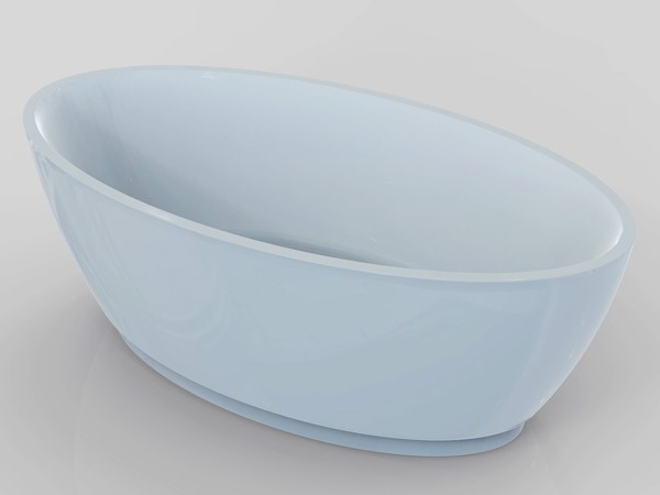 Freestanding oval bath side view