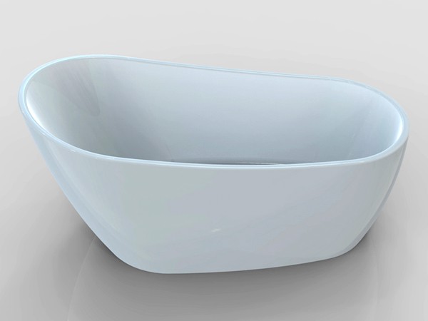 Freestanding slipper tub side view without faucet