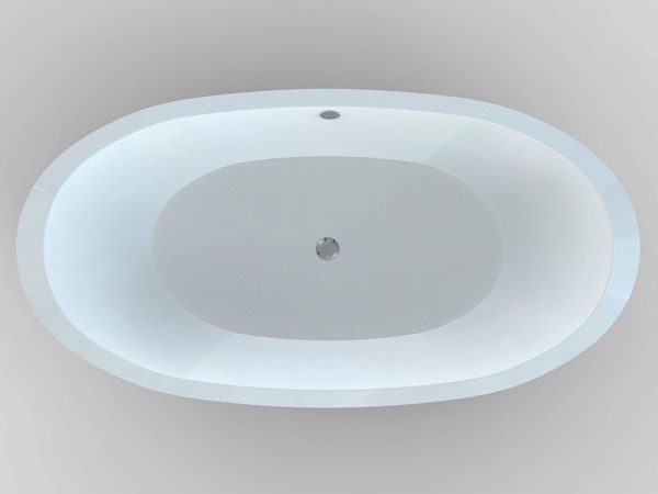 Wide freestanding tub top view