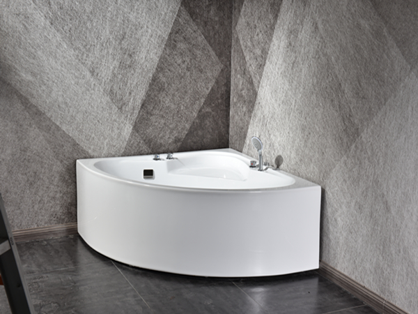 Corner jacuzzi bath tub, 1500 x 1500 corner bath with faucet, spout and hand shower