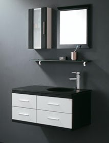 glass bathroom vanity