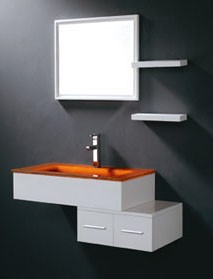 glass bathroom vanity