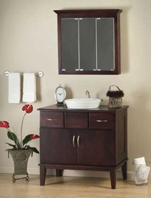 wood bathroom cabinet